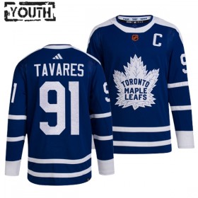 Lasten NHL Toronto Maple Leafs Pelipaita John Tavares 91 Reverse Retro 2.0 Adidas 2022-23 Sininen Authentic